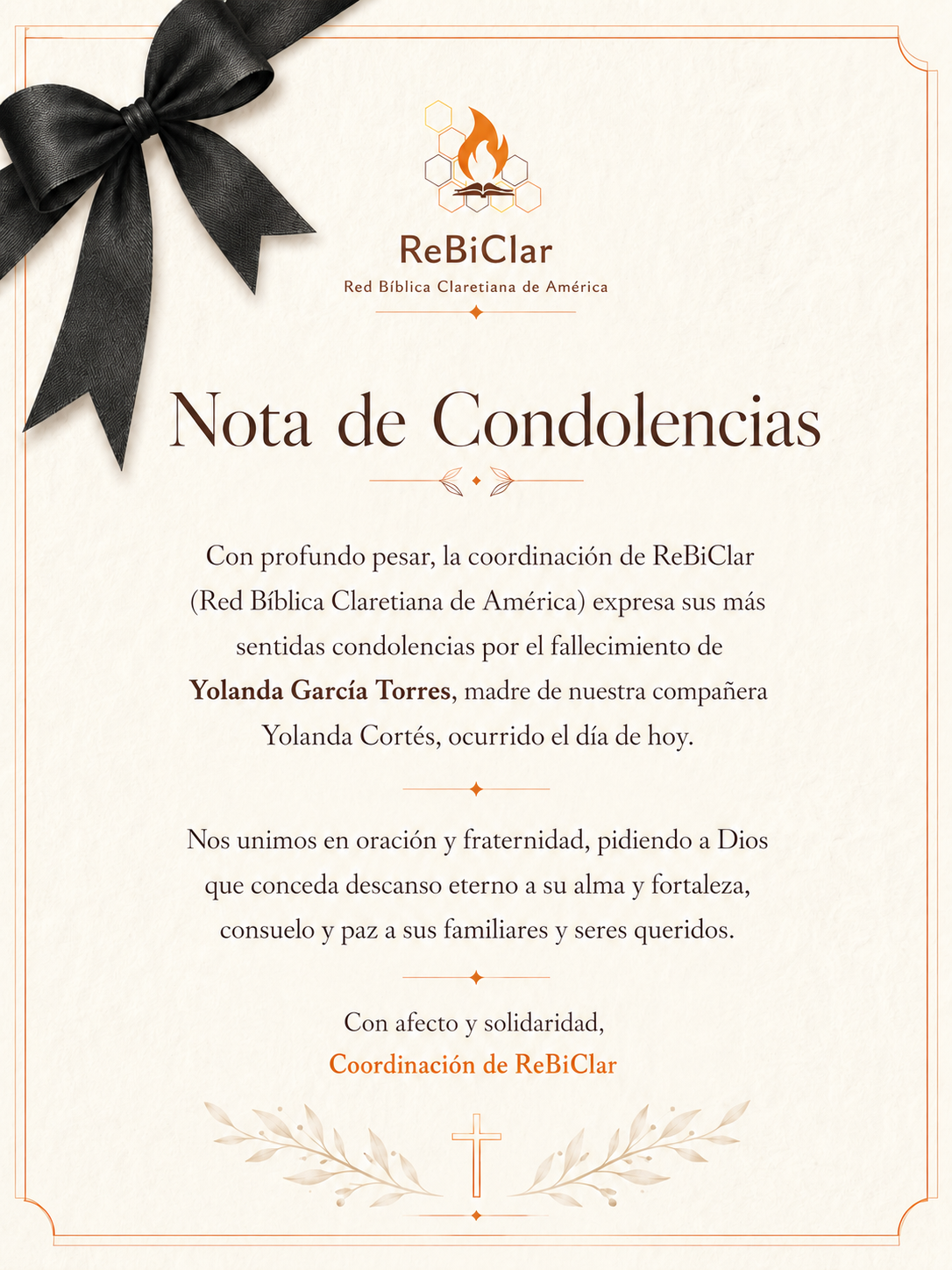 Condolencias